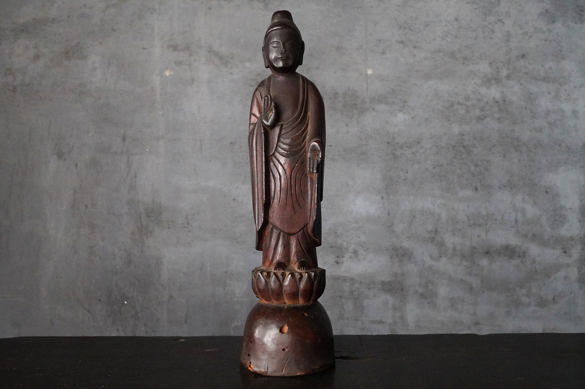 ふるさと割】 仏教美術 阿弥陀如来 銅製像 彫刻/オブジェクト